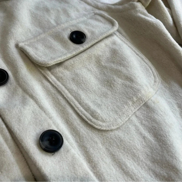 Free Assembly Wool Blend Shirt Jacket utility women’s medium ivory shaket button - Picture 4 of 9